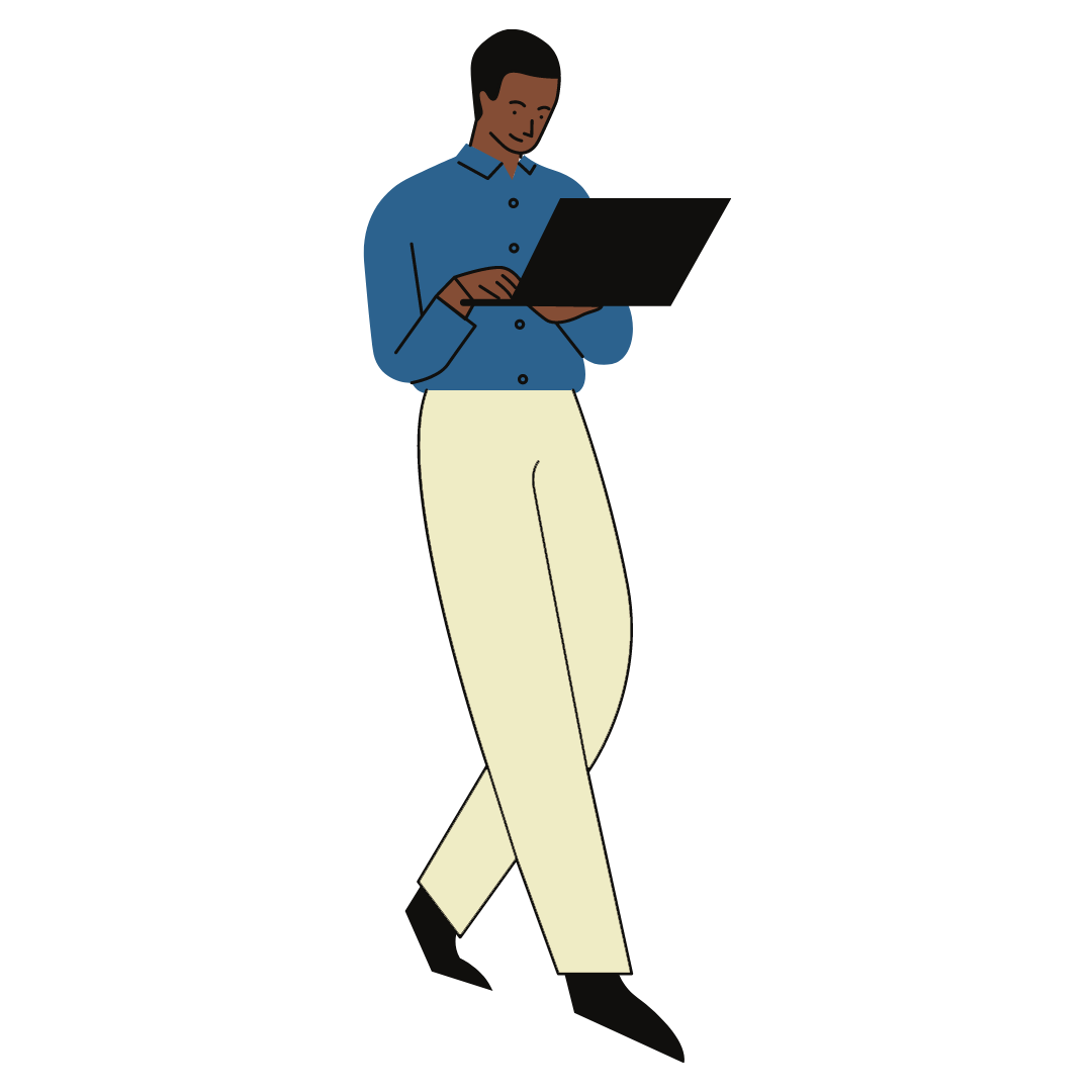 smart dressed man using computer